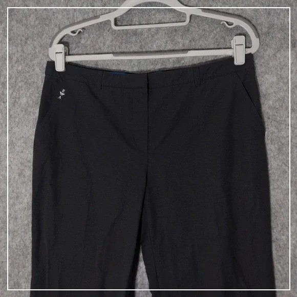 Emporio Armani Women Pants 10 Wide Leg Crop Nylon Textured Black Pockets Casual - Picture 2 of 10